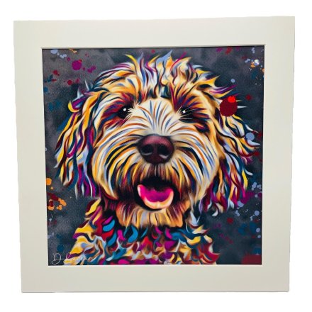 Mounted Cockapoo Print, 30cm 