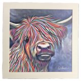 a charming highland cow mounted wall print 