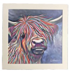 a charming highland cow mounted wall print 