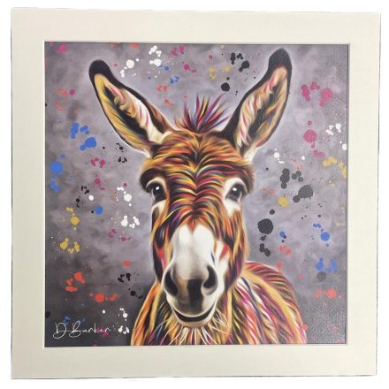 Mounted Donkey Print Wall Art, 30cm 