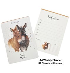 Weekly food planner featuring a chic donkey design.