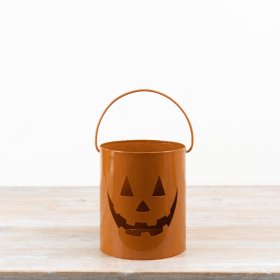 Brighten your Halloween with this adorable orange iron lantern.