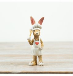 Add a whimsical touch to your kitchen with the 14cm Rabbit Chef Ornament