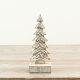 Minimalist wooden ornament shaped like a tree, perfect for any décor.