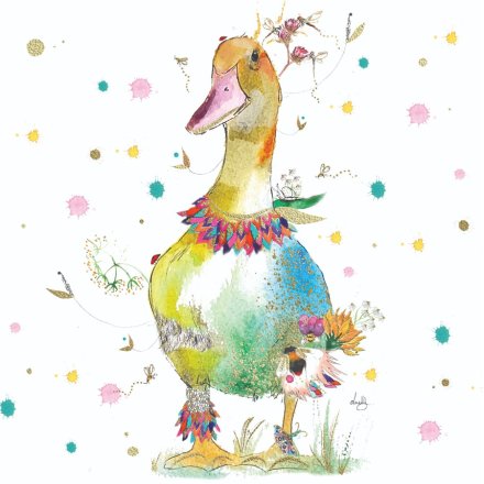 Donna The Duck Foiled Greeting Card, 15cm 