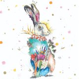 a charming watercolour hare design greeting card 