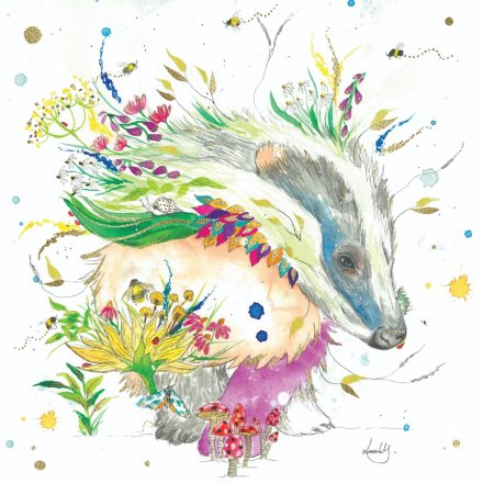 Barry Badger Foiled Greeting Card, 15cm 
