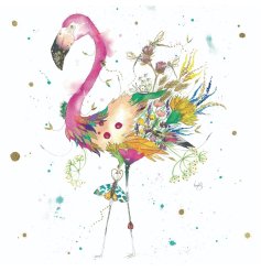 Brighten any occasion with the Florence Flamingo Foiled Greeting Card by Love Lilly
