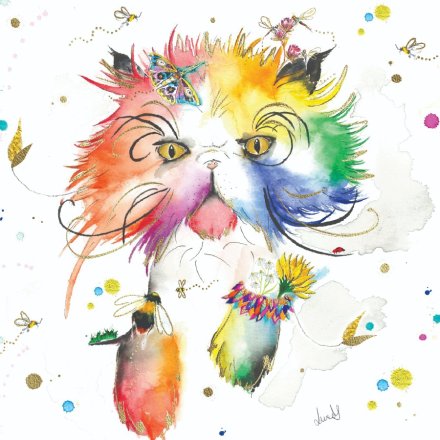 Gio Cat Folied Greeting Card, 15cm 