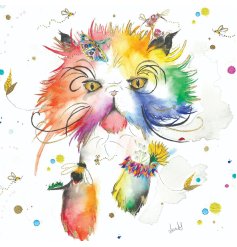 Brighten someone’s day with the Gio Cat Foiled Greeting Card from Love Lilly 