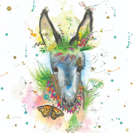 Daisy the Donkey FOILED Greeting Card, 15cm 