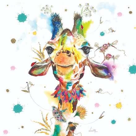 Georgie Giraffe FOILED Greeting Card, 15cm 