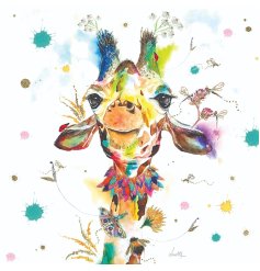 Charming giraffe design greeting card 