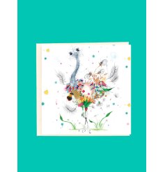 The Ollie Ostrich Foiled Greeting Card by Love Lilly 