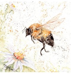 Bright and happy bee-themed greeting card perfect for any occasion.