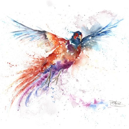 Pheasant Flight Greeting Card, 15cm 