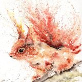Send warm wishes with the charming Hamish Red Squirrel Greeting Card by Sandi Mower