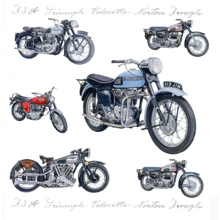 Vintage Bicycle Greeting Card, 15cm