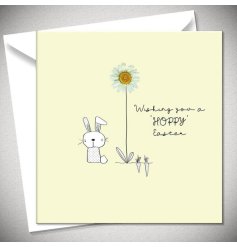 Send Easter joy with the adorable “Wishing You A ‘hoppy’ Easter” Daisy Greeting Card!
