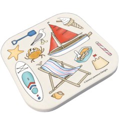 Add coastal charm to your space with the Seaside Collection Ceramic Coaster