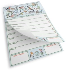 Charming weekly planner featuring a delightful bird design.
