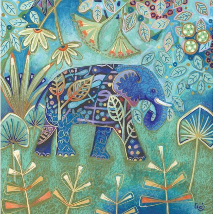 A charming elephant foiled greeting card 