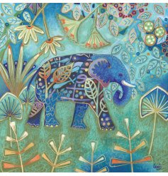 A charming elephant foiled greeting card 