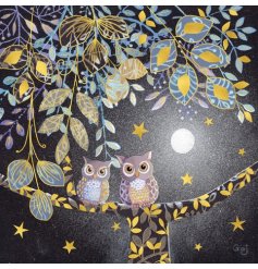 Add woodland charm to your greetings with the Owls On Branch Foiled Card