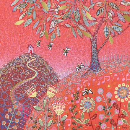 Brighten someone’s day with the Sunset Bees Foiled Card