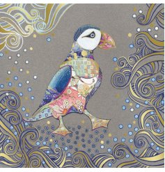 Add a touch of whimsy with the Puffin Joy Foiled Card