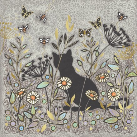 Add a touch of mystery with the Secret Black Cat Foiled Card