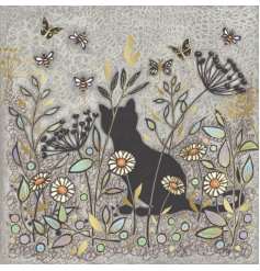 Add a touch of mystery with the Secret Black Cat Foiled Card