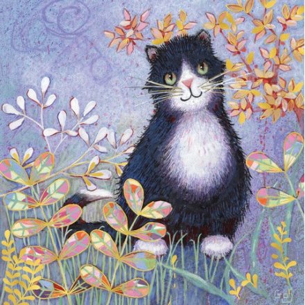 Add a touch of charm to your greetings with the Lucky B Black and White Cat Foiled Card