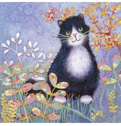 Add a touch of charm to your greetings with the Lucky B Black and White Cat Foiled Card