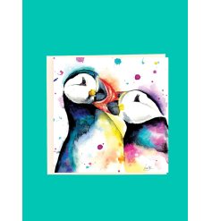 Share joy and warm thoughts with the delightful Puffin Love Card.