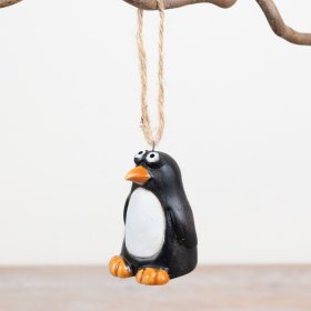 6cm ceramic penguin hanger from the Rosy Eyes series, perfect for charming decor.
