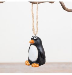 6cm ceramic penguin hanger, part of the Rosy Eyes collection.