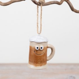 Playful beer-themed MYG design tree ornament perfect for festive decoration.