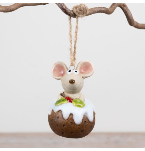 8cm ceramic hanging mouse from the Rosy Eyes series
