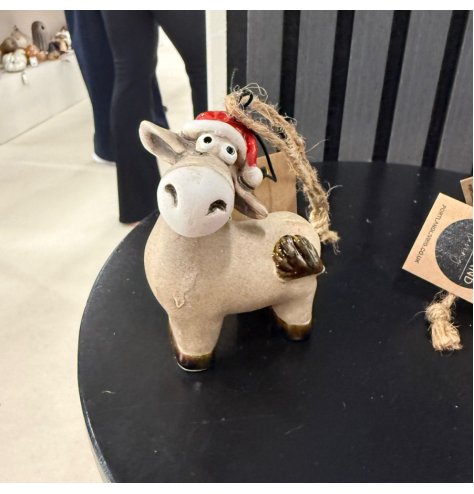 Delightful hanging donkey decoration for festive cheer