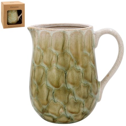 Green Tortoise Shell Flower Jug, 17cm 