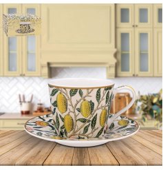 Brighten your tea time with this colorful Fruits Cup and Saucer Set.