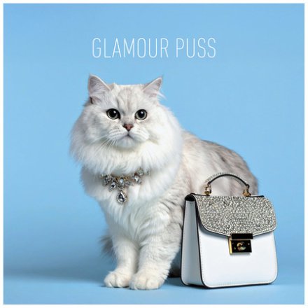 Glamour Puss Greetings Card, 16cm