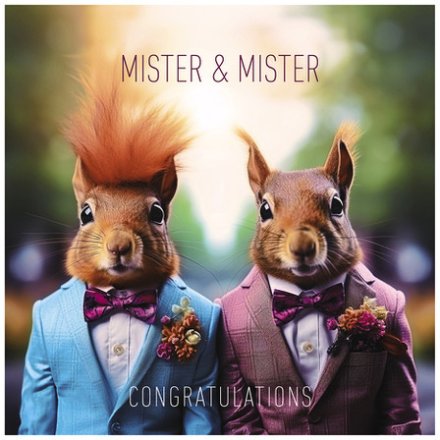 Mister and Mister Squirrel Greeting Card, 16cm 