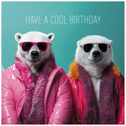 Have A Cool Birthday Bear Greetings Card, 16cm 