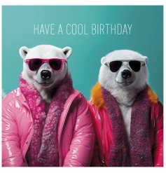 Celebrate in style with the Have A Cool Birthday Bear Greetings Card