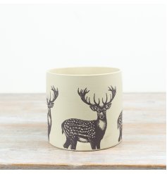 Cute terracotta planter shaped like a reindeer