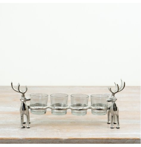 Showcase seasonal charm with this stylish stag t-light holder.