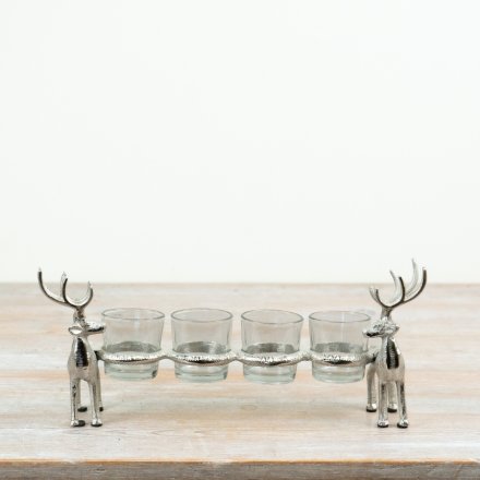 Make a statement in seasonal displays with this elegant stag t-light holder.