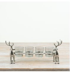 Make a statement in seasonal displays with this elegant stag t-light holder.